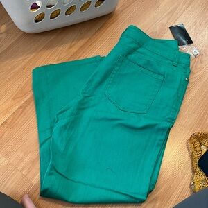 Green skinny jeans size 14p